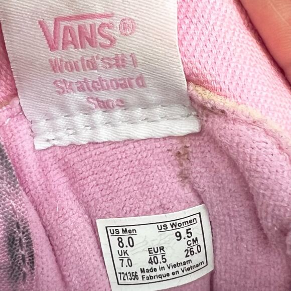 Vans Sk8 Hi Pink and White Canvas High-Top Sneakers Unisex 8 Men - 9.5 Women - Picture 13 of 15